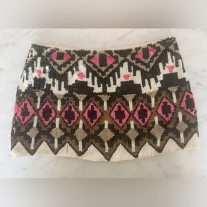 Parker Black and Pink Geometric Mini Skirt